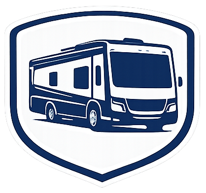Icon of a Class A motorhome representing our large, purpose-built RV repair facility